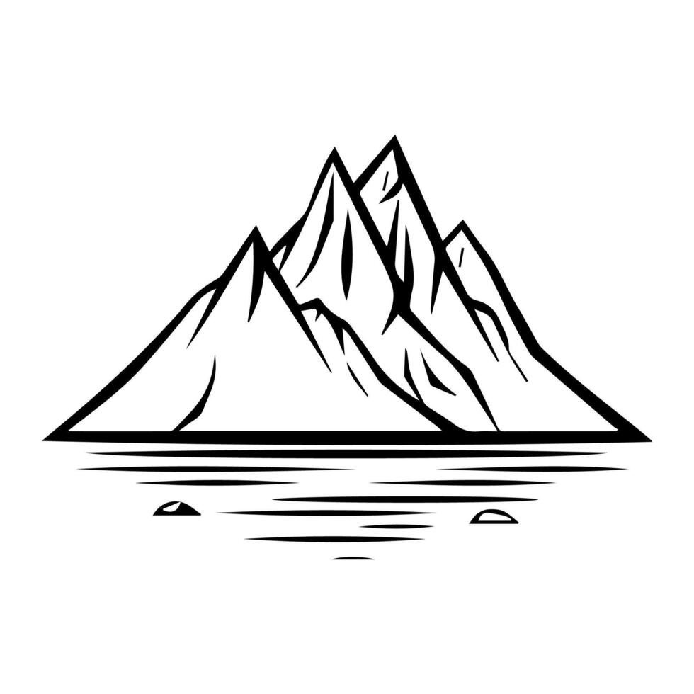 glacier icon or modern line symbol. line art and icon design with bold outline. Black and white Pixel Perfect minimalistic symbol isolated white background. Silhouette simple thin sign vector
