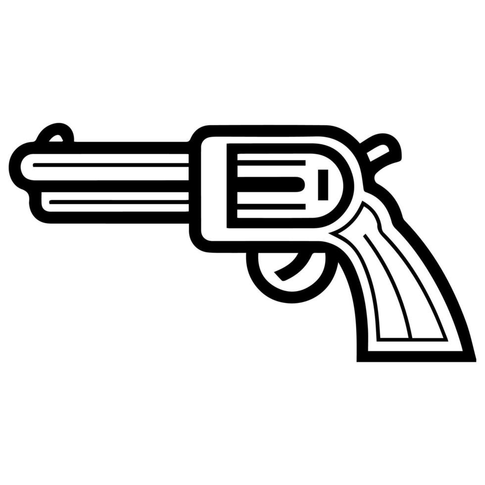 Gun icon or modern line symbol. line art and icon design with bold outline. Black and white Pixel Perfect minimalistic symbol isolated white background. Silhouette simple thin sign vector