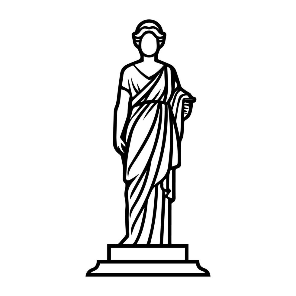 statue icon or modern line symbol. line art and icon design with bold outline. Black and white Pixel Perfect minimalistic symbol isolated white background. Silhouette simple thin sign vector