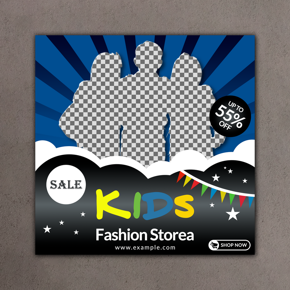 kids fashion sale social media post and New Baby fashion sale fashion template. psd