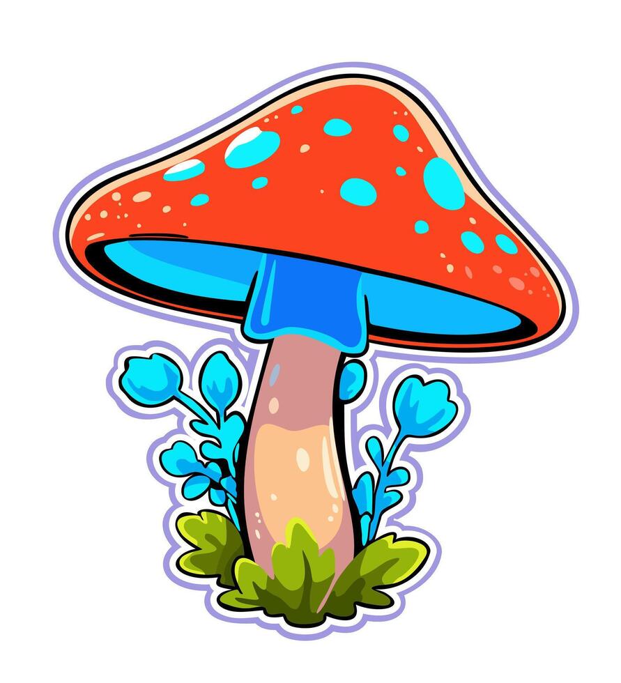 Fly agaric. Mushroom in vivid colors. isolated illustration vector