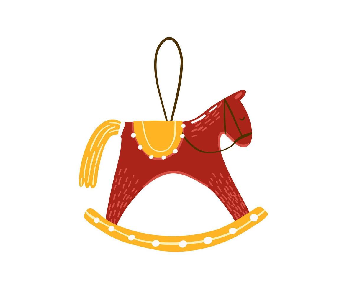 Christmas decoration for the Christmas tree is drawn in a flat style by hand. New Year, Christmas, Holiday. vector