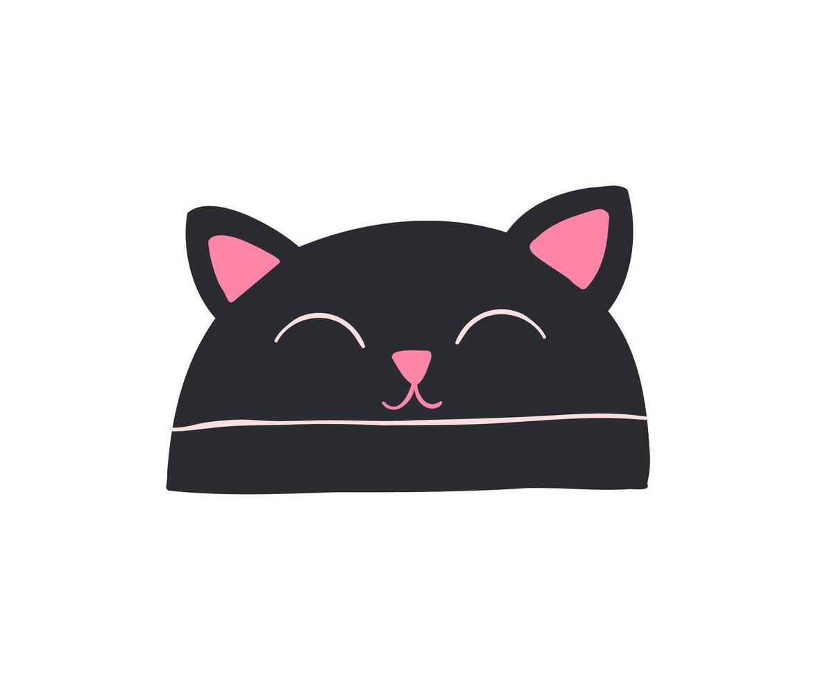 Winter funny hat drawn in flat style. Hand drawn illustration. vector