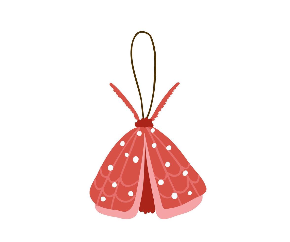 Christmas decoration for the Christmas tree is drawn in a flat style by hand. New Year, Christmas, Holiday. vector