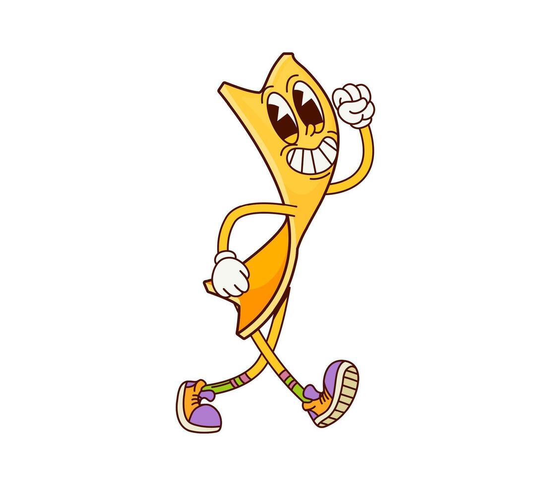 Korte tagliatelle italian pasta groovy character vector
