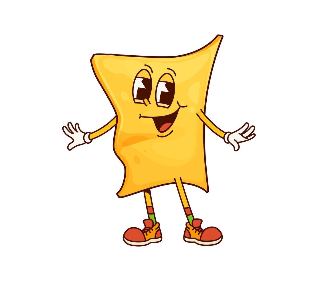 Quadretti italian pasta groovy childish character vector