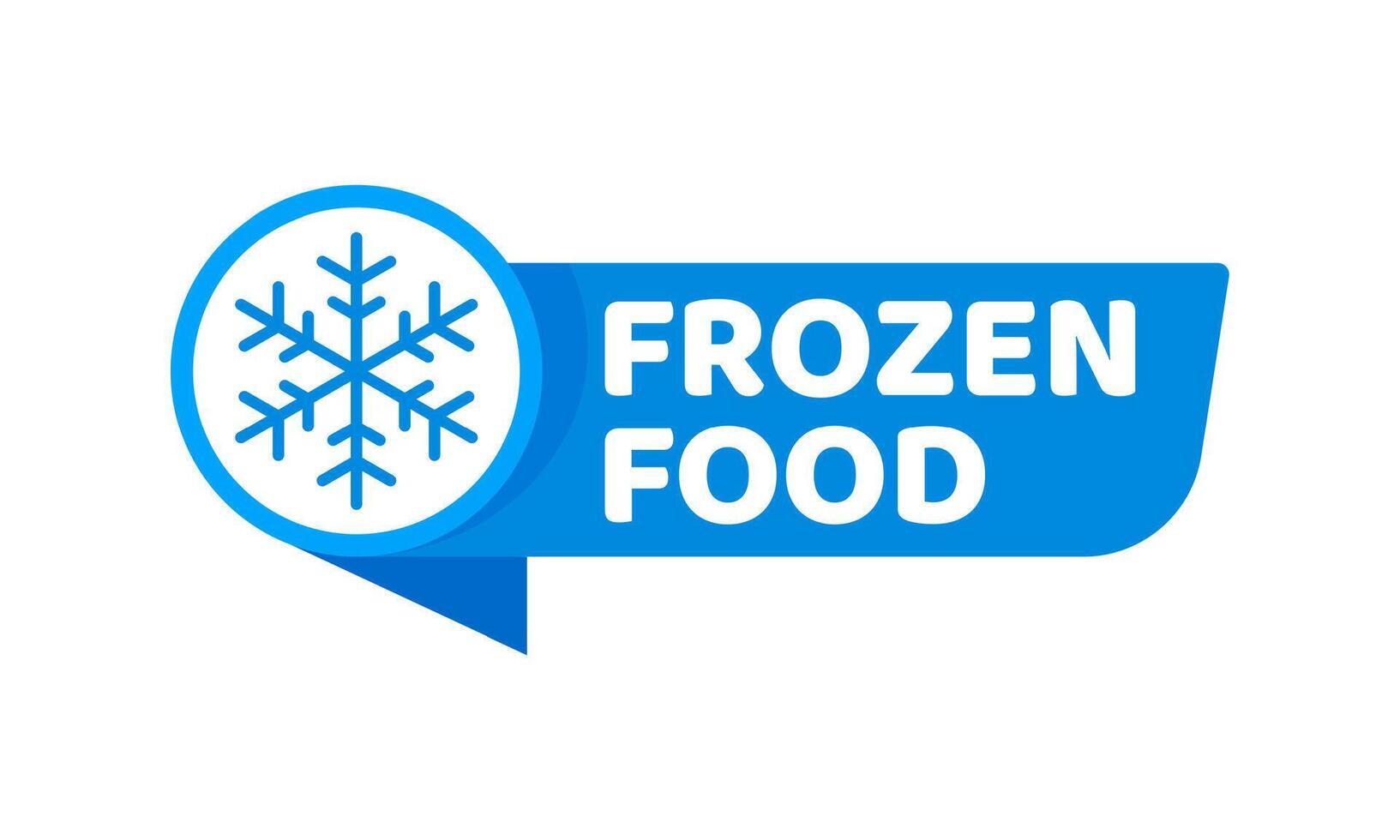 Blue frozen cold product icon with snowflake label vector