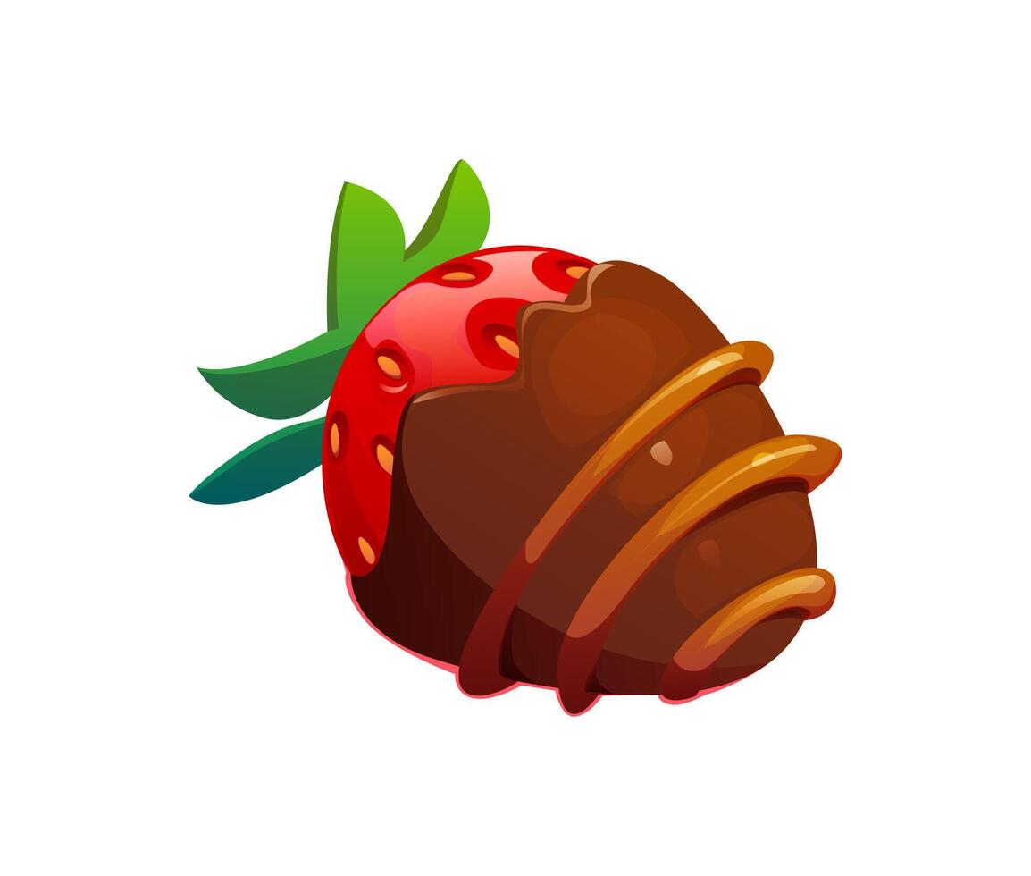 Valentine candy sweets, strawberry in chocolate vector
