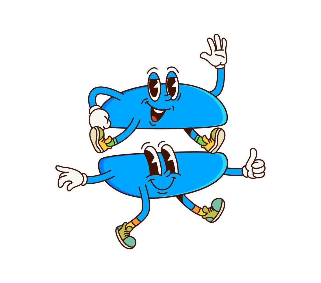 Math equals sign groovy character on fitness vector
