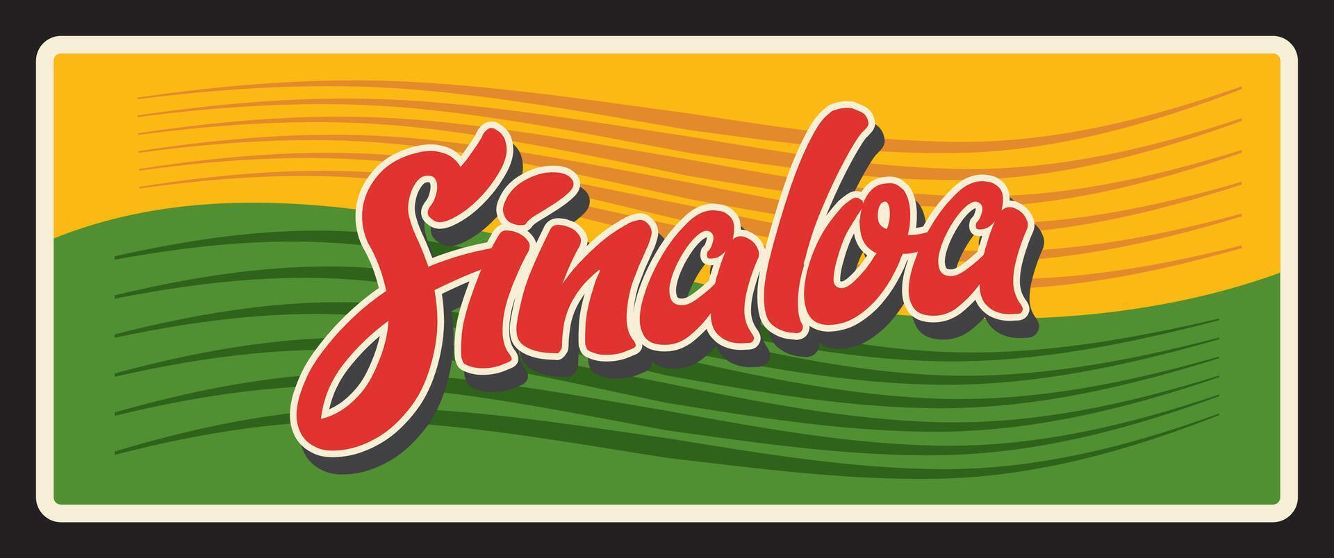Mexico sign of Sinaloa, mexican travel plate vector