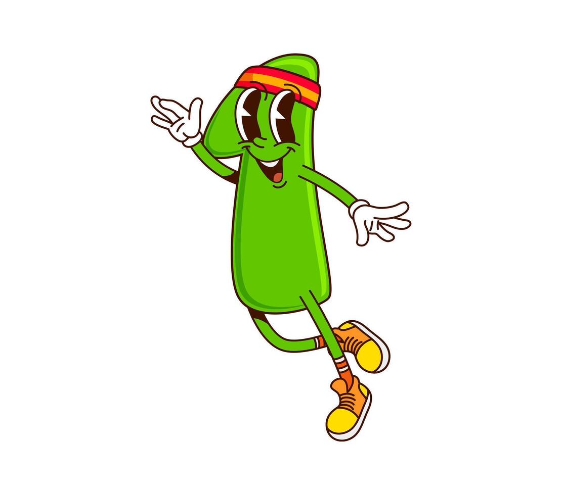 Math number one groovy character on fitness vector