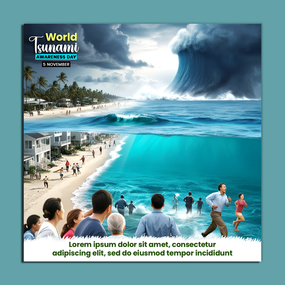 World Tsunami Awareness Day Educating the World on Tsunami Risks and Preparedness psd