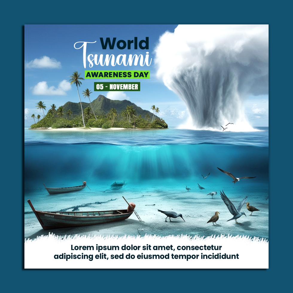 World Tsunami Awareness Day Raising Awareness for Tsunami Safety and Global Preparedness psd
