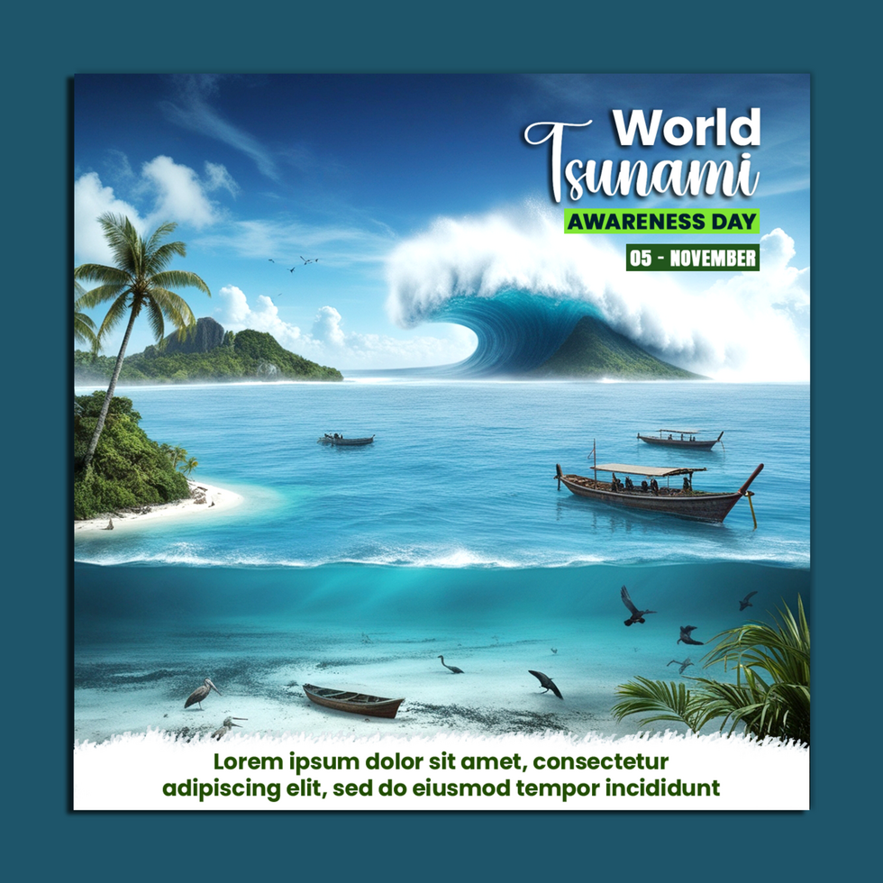 Learn and Act on World Tsunami Awareness Day Global Tsunami Safety and Preparedness psd