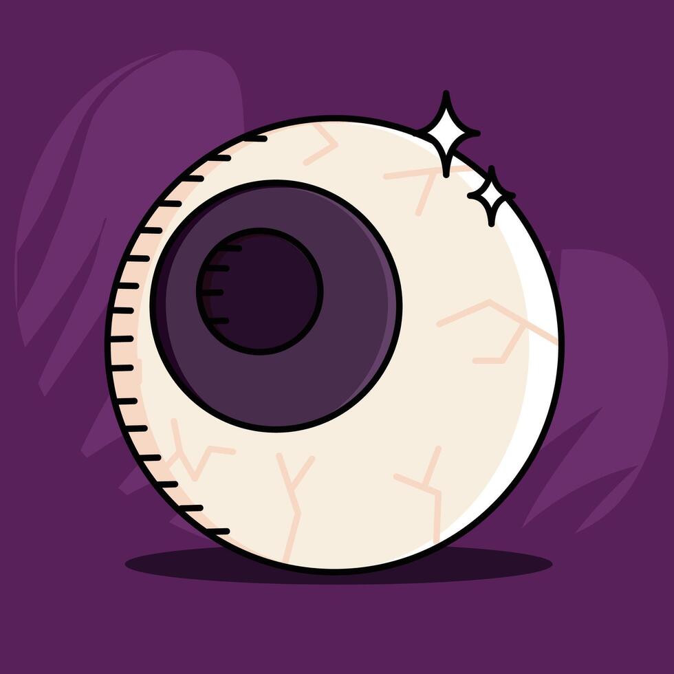 Eyeball with veins for creepy Halloween design, vector