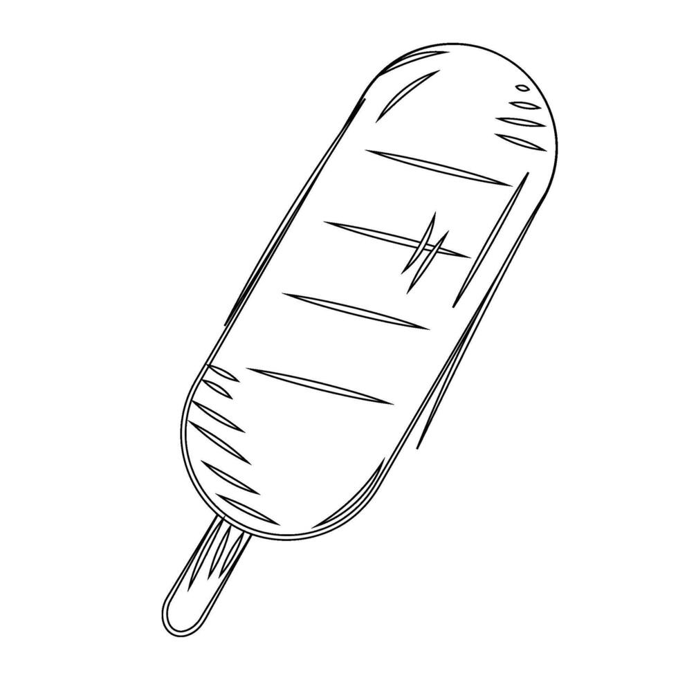 Hand-drawn popsicle with simple design and clean lines vector