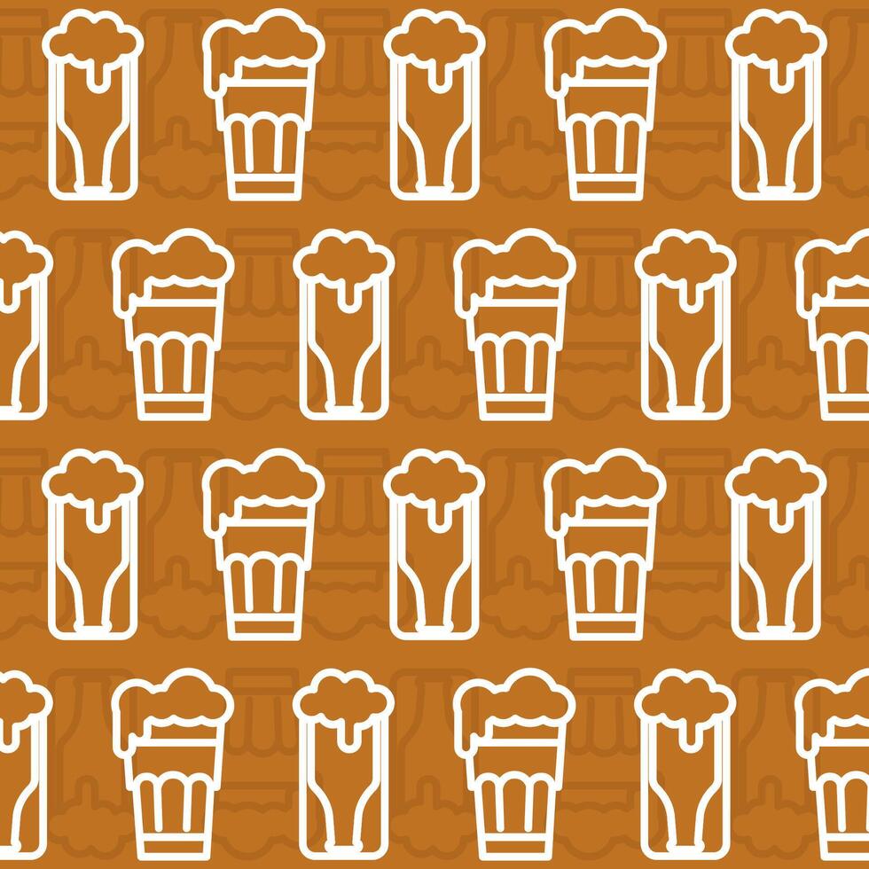 Beer glass icons Pattern background vector