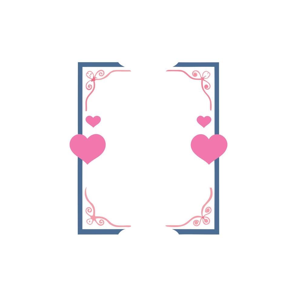 Decorative Heart Frame Illustration for Romantic Designs vector