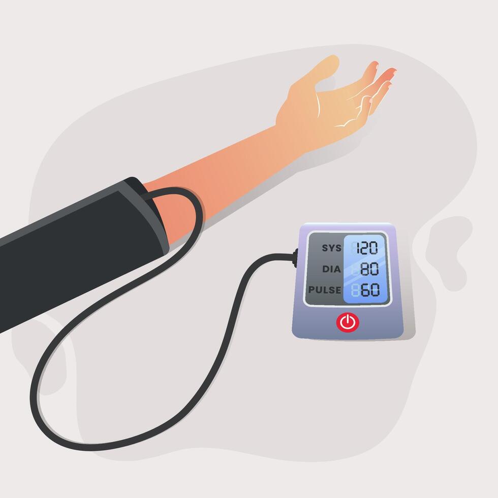 Hand measuring blood pressure design illustration vector