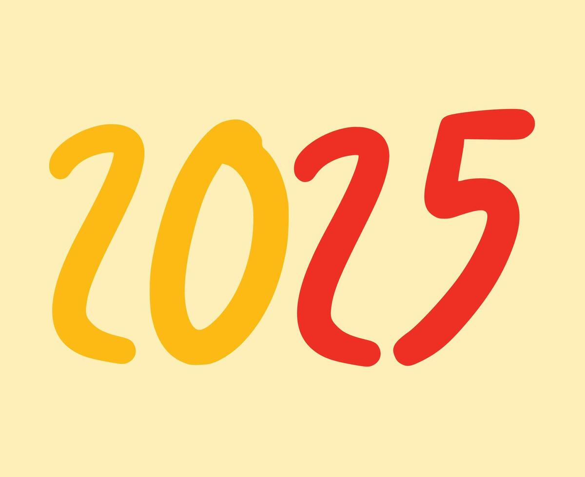 2025 Happy New Year Yellow And Orange Design Elegant Abstract Illustration vector