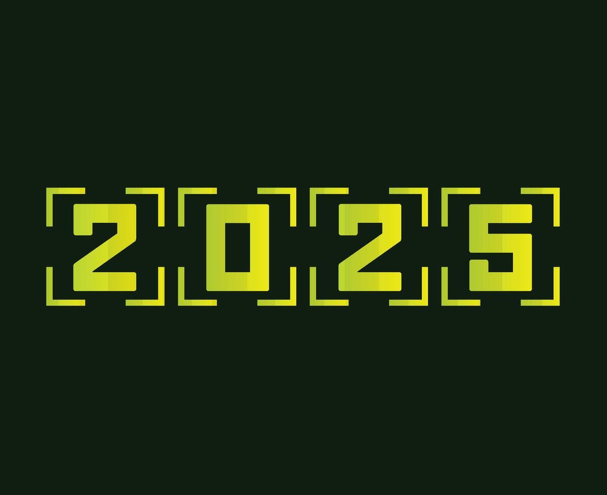 2025 Happy New Year Yellow And Green Design Elegant Abstract Illustration vector