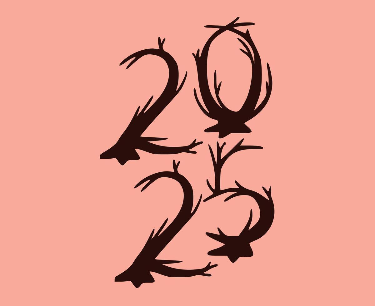 2025 Happy New Year Design Maroon Abstract Symbol Illustration vector