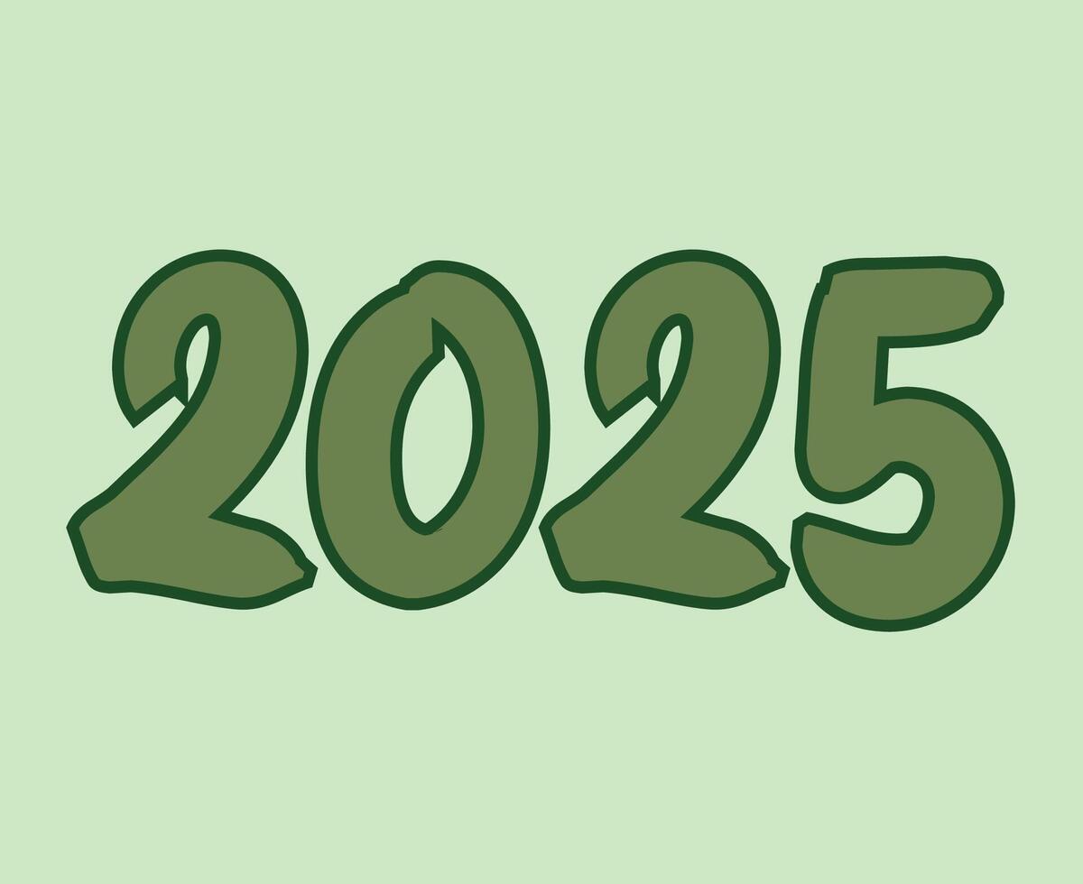 2025 Happy New Year Green Design Elegant Abstract Illustration vector