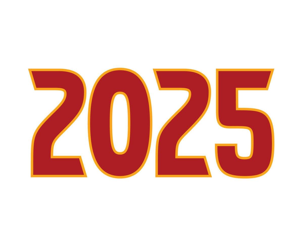 2025 Happy New Year Red And Yellow Design Elegant Abstract Illustration vector