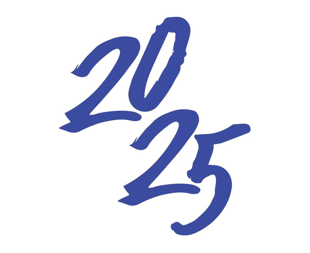 2025 Happy New Year Design Blue Abstract Symbol Illustration vector