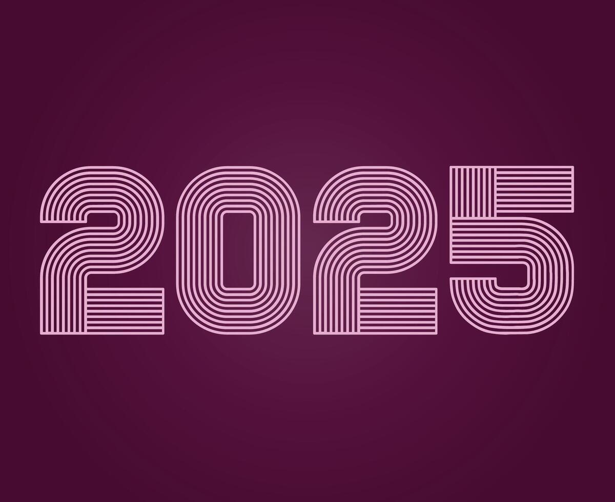 2025 Happy New Year Purple Design Abstract Elegant Illustration vector