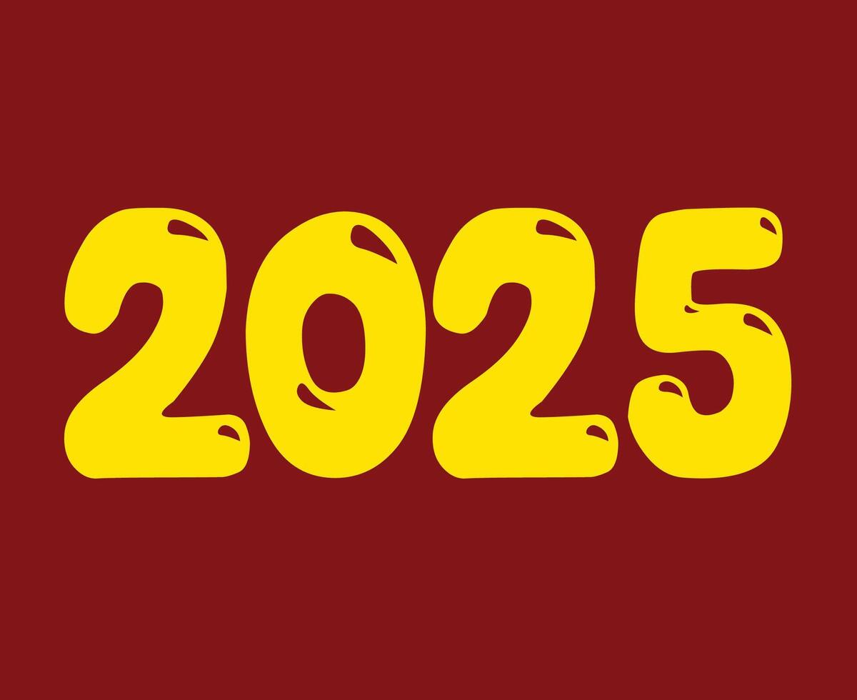 2025 Happy New Year Yellow And Red Design Elegant Abstract Illustration vector
