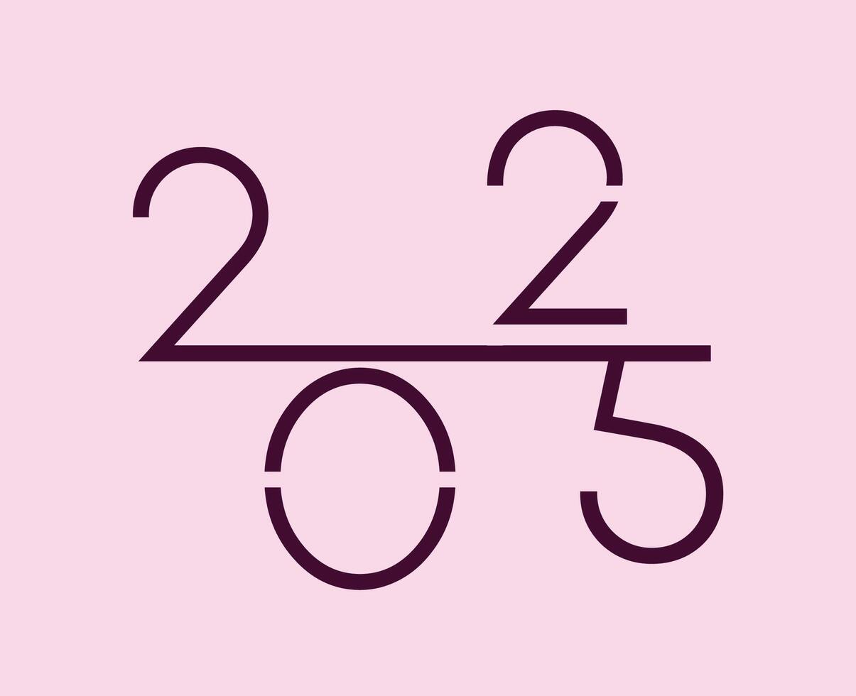 Happy New Year 2025 Abstract Purple Line Number Design Symbol Illustration vector