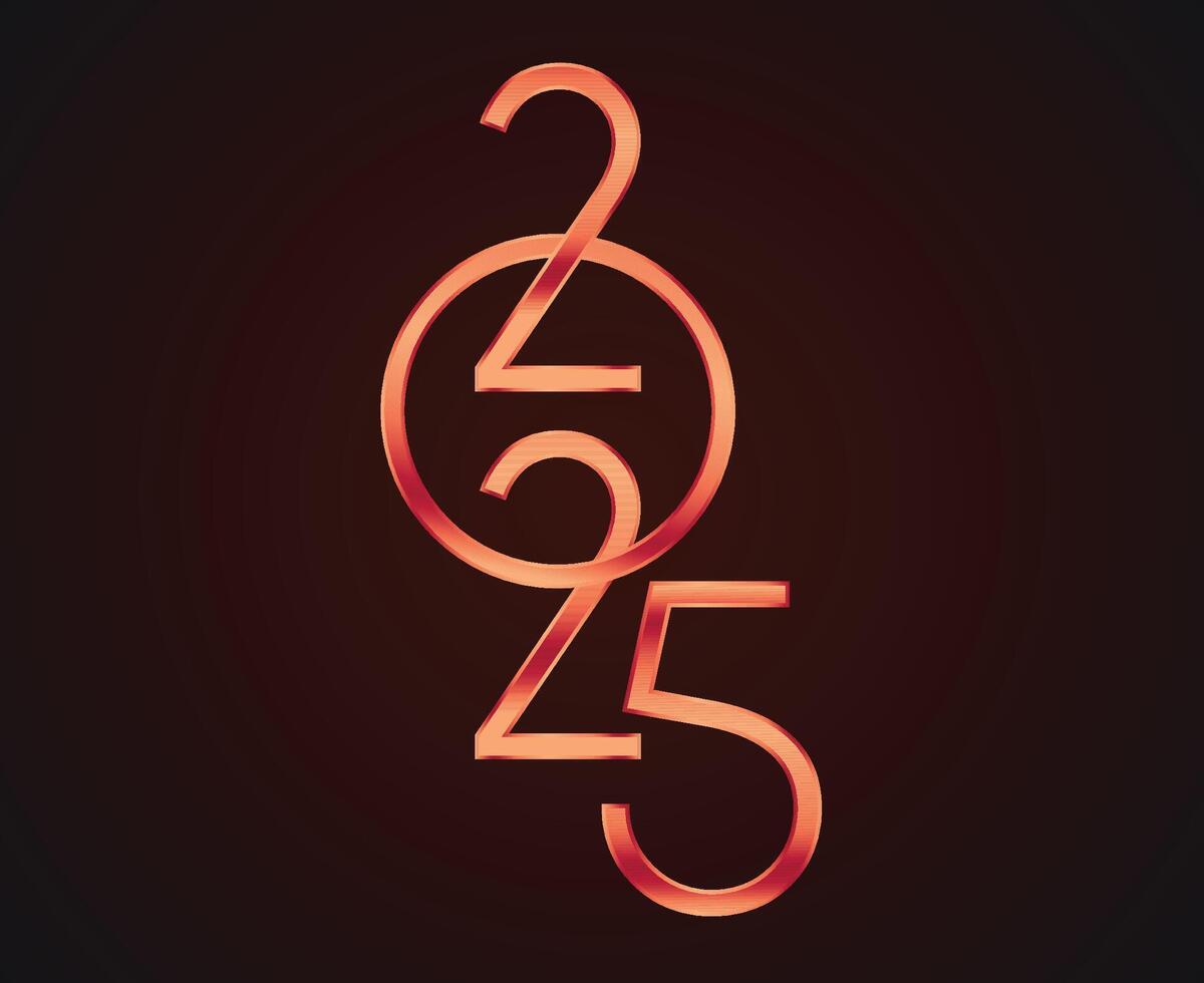 Happy New Year 2025 Abstract Realistic Number Design Symbol Illustration vector