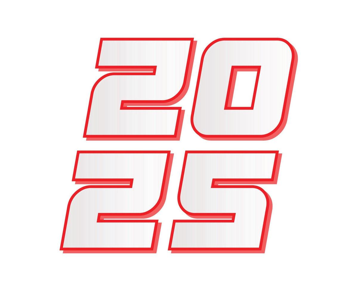 2025 Happy New Year Design Red Abstract Symbol Illustration vector