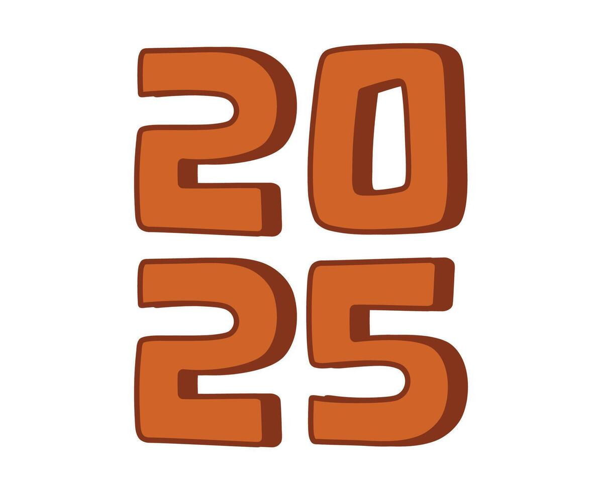 2025 Happy New Year Brown 3D Design Elegant Abstract Illustration vector