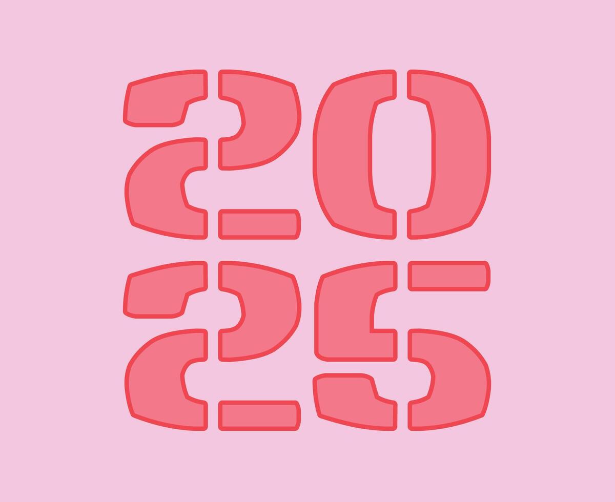 2025 Happy New Year Pink Design Abstract Elegant Illustration vector