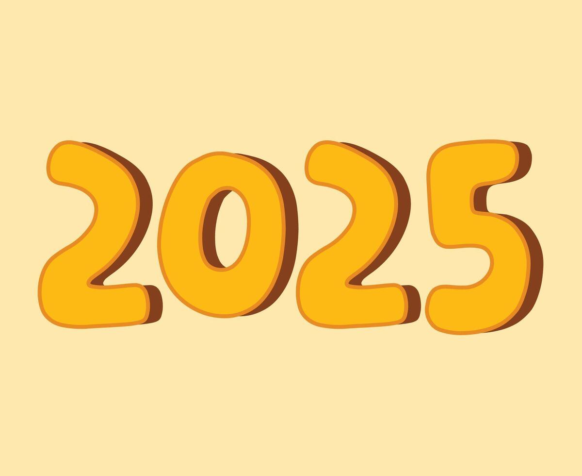 2025 Happy New Year Yellow Design Abstract Elegant Illustration vector