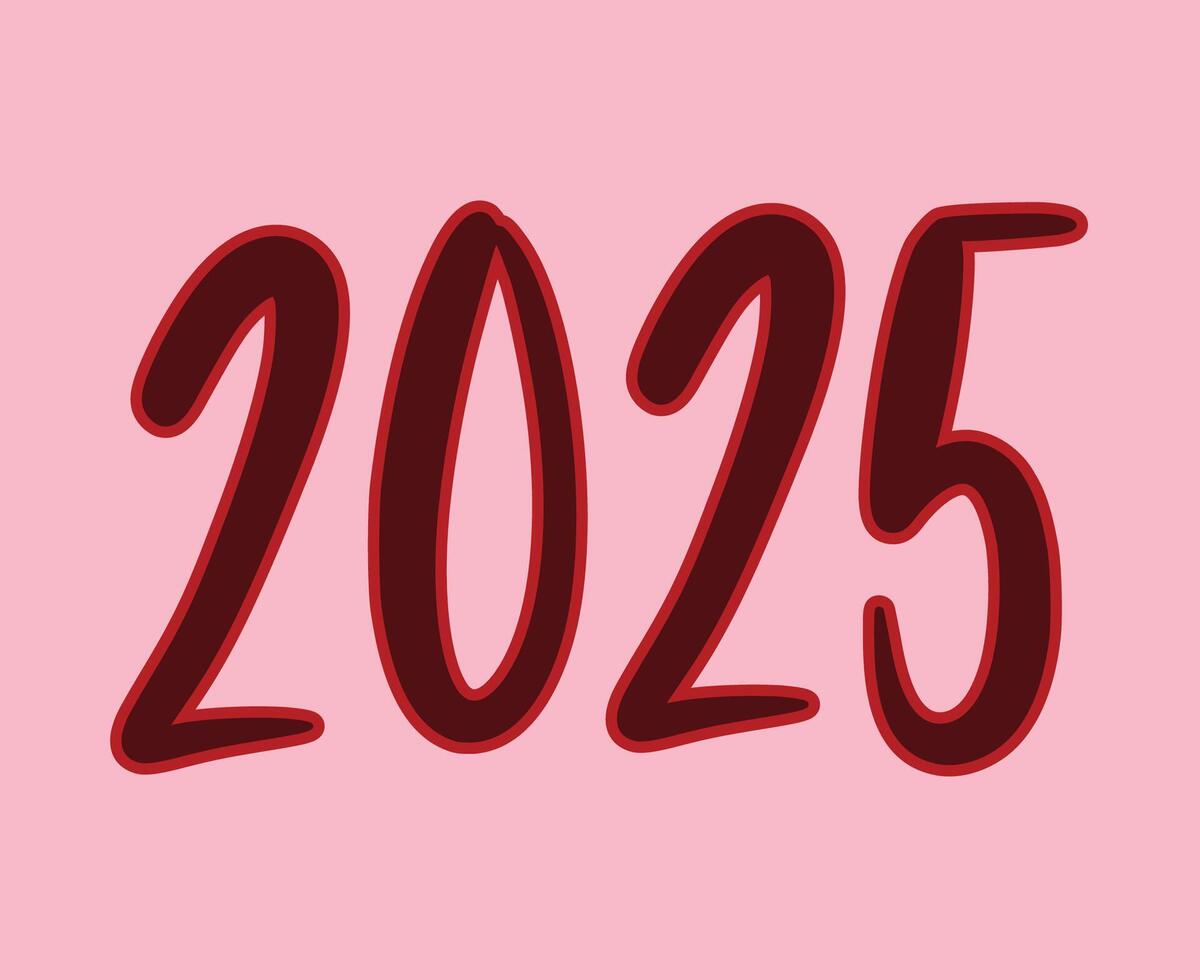 2025 Happy New Year Maroon Design Elegant Abstract Illustration vector