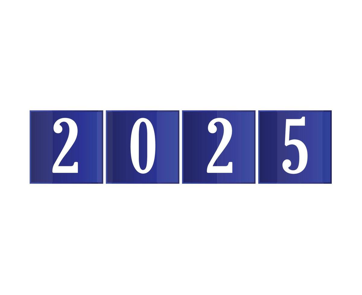 2025 Happy New Year Blue And White Design Elegant Abstract Illustration vector
