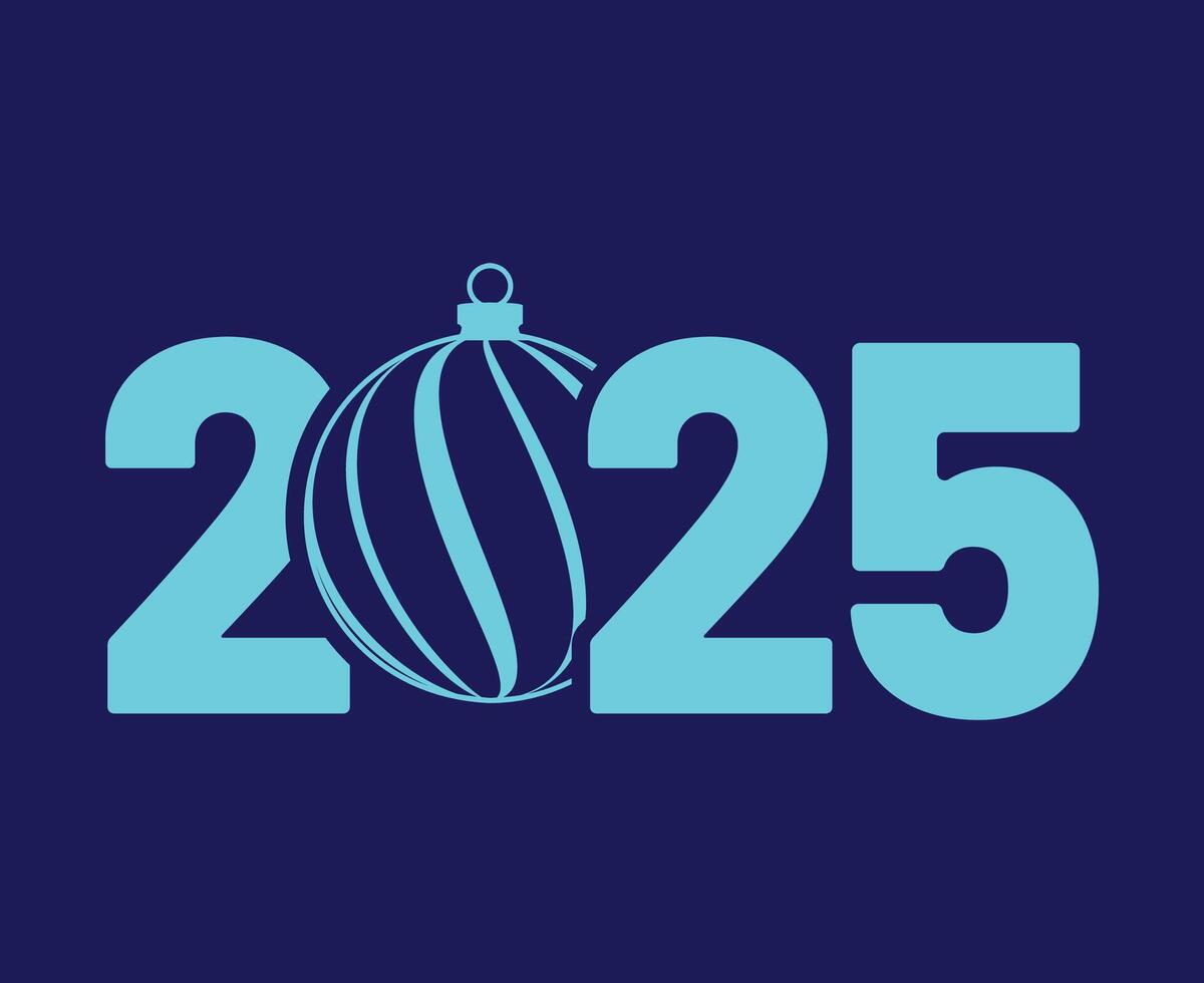 Happy New Year 2025 Abstract Blue And Cyan Number Design Symbol Illustration vector