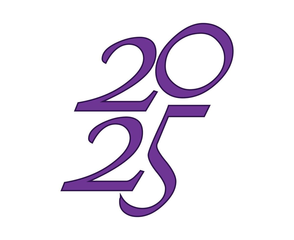 2025 Happy New Year Purple Design Elegant Abstract Illustration vector