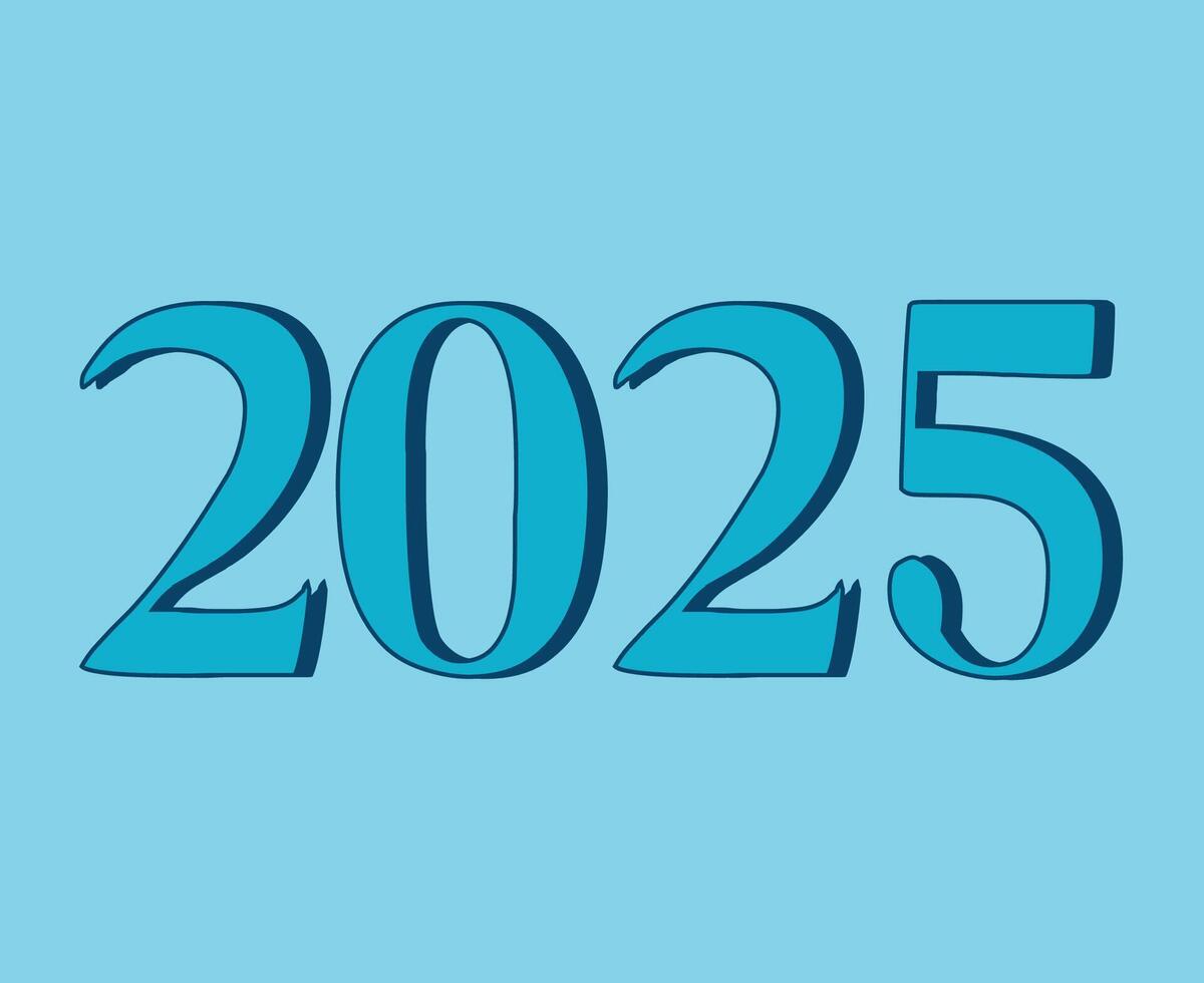 2025 Happy New Year Blue Cyan Design Abstract Elegant Illustration vector