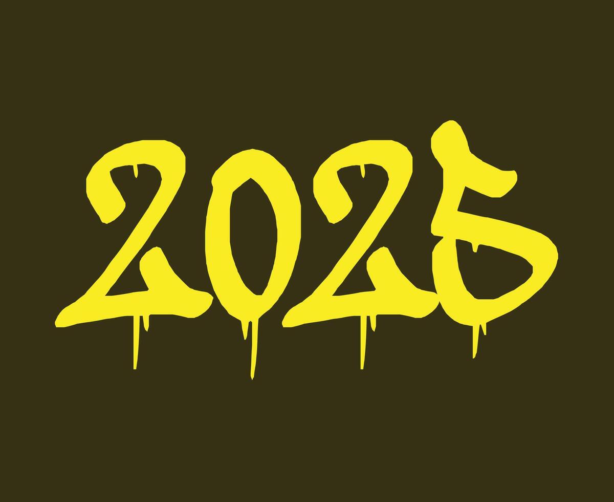 2025 Happy New Year Design Yellow Abstract Symbol Illustration vector