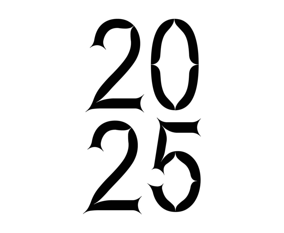 2025 Happy New Year Black Design Elegant Abstract Illustration vector