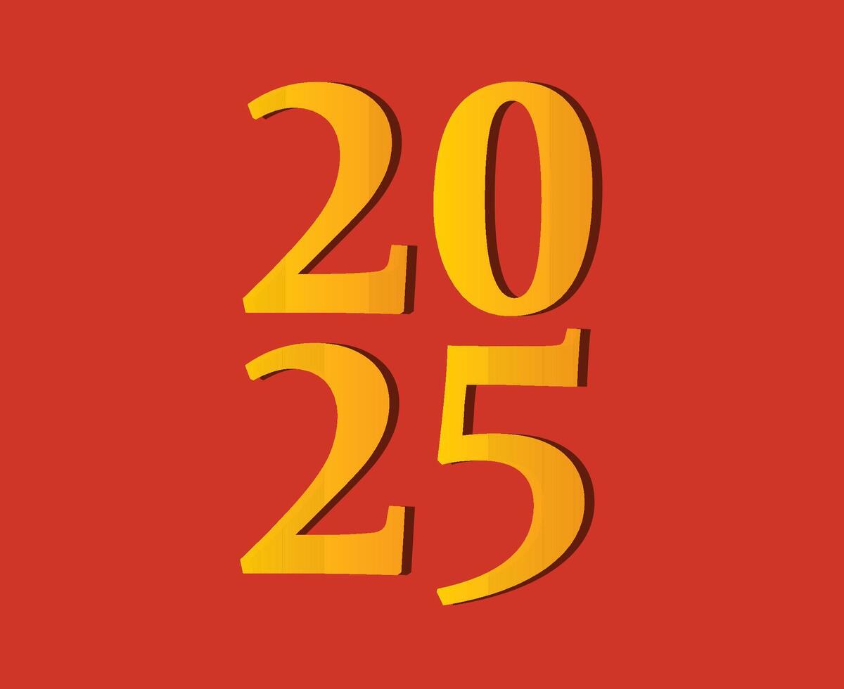 2025 Happy New Year Design Orange Abstract Symbol Illustration vector