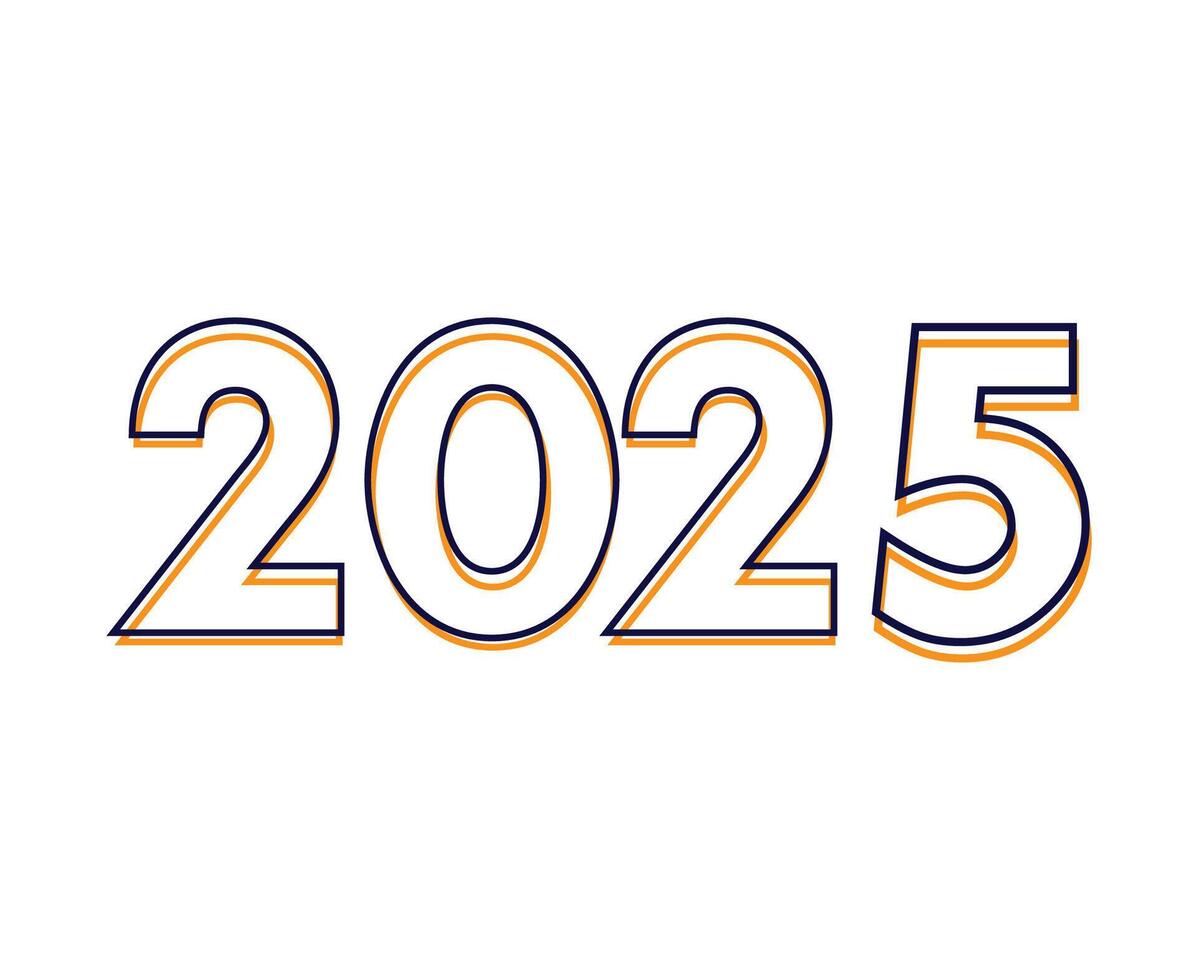 Happy New Year 2025 Abstract Line Style Number Design Symbol Illustration vector