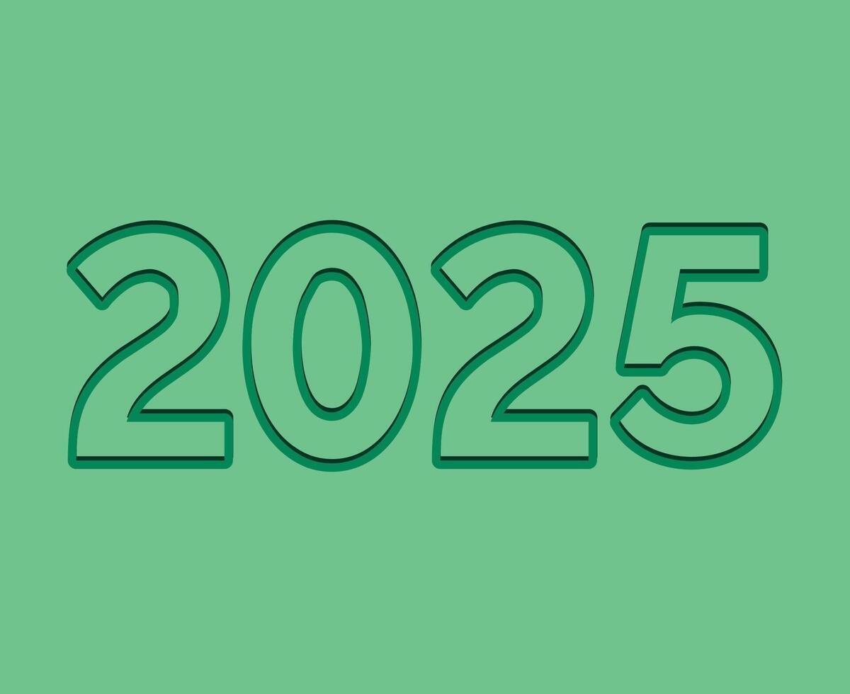 2025 Happy New Year Design Green Abstract Symbol Illustration vector