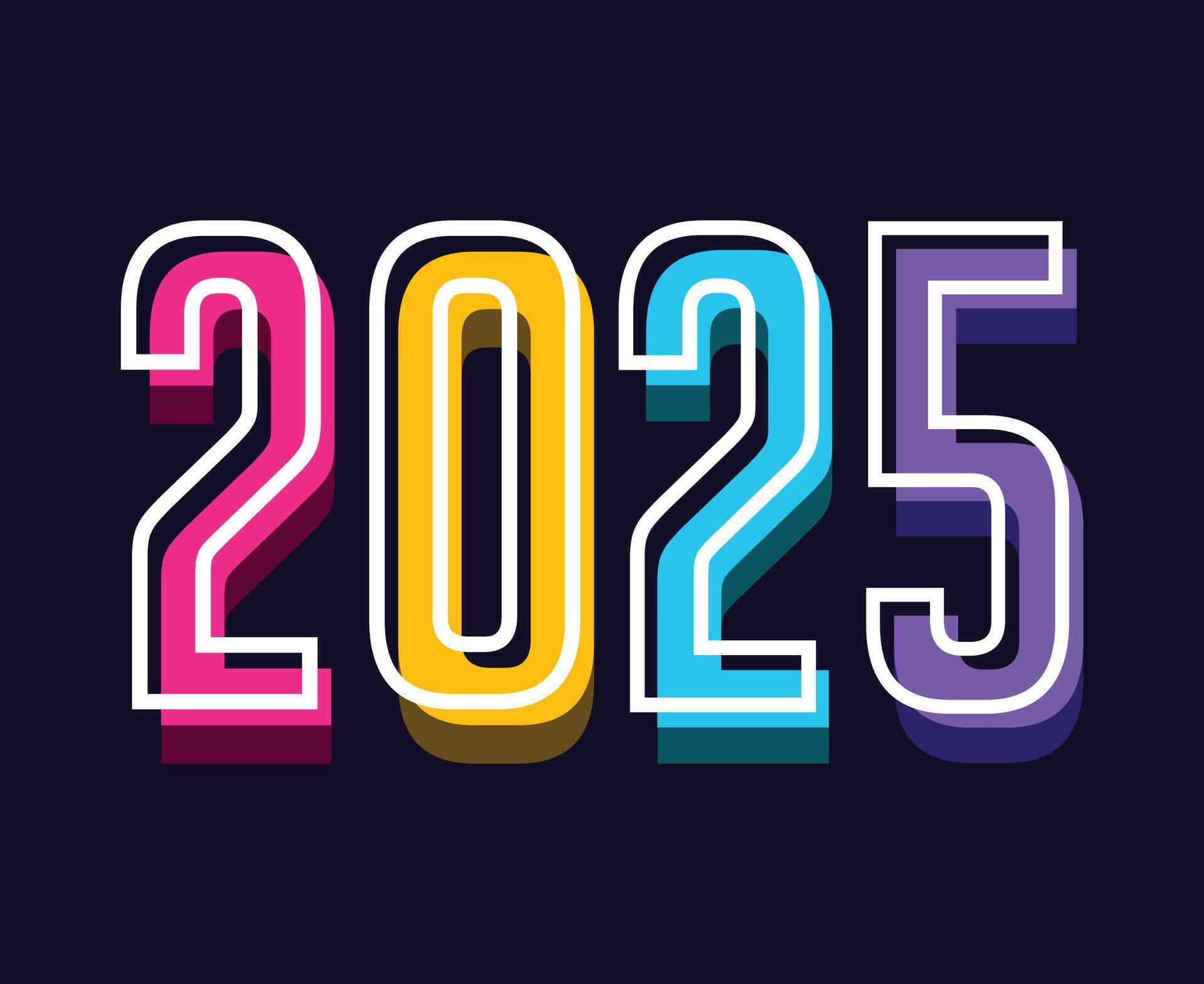 Happy New Year 2025 Abstract Colorful Number Design Symbol Illustration 51682819 Vector Art at