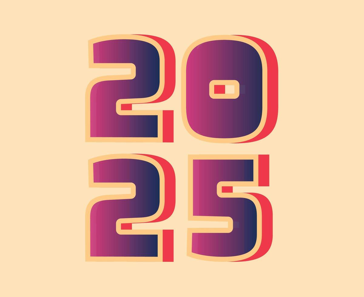 2025 Happy New Year Pink 3D Design Elegant Abstract Illustration vector