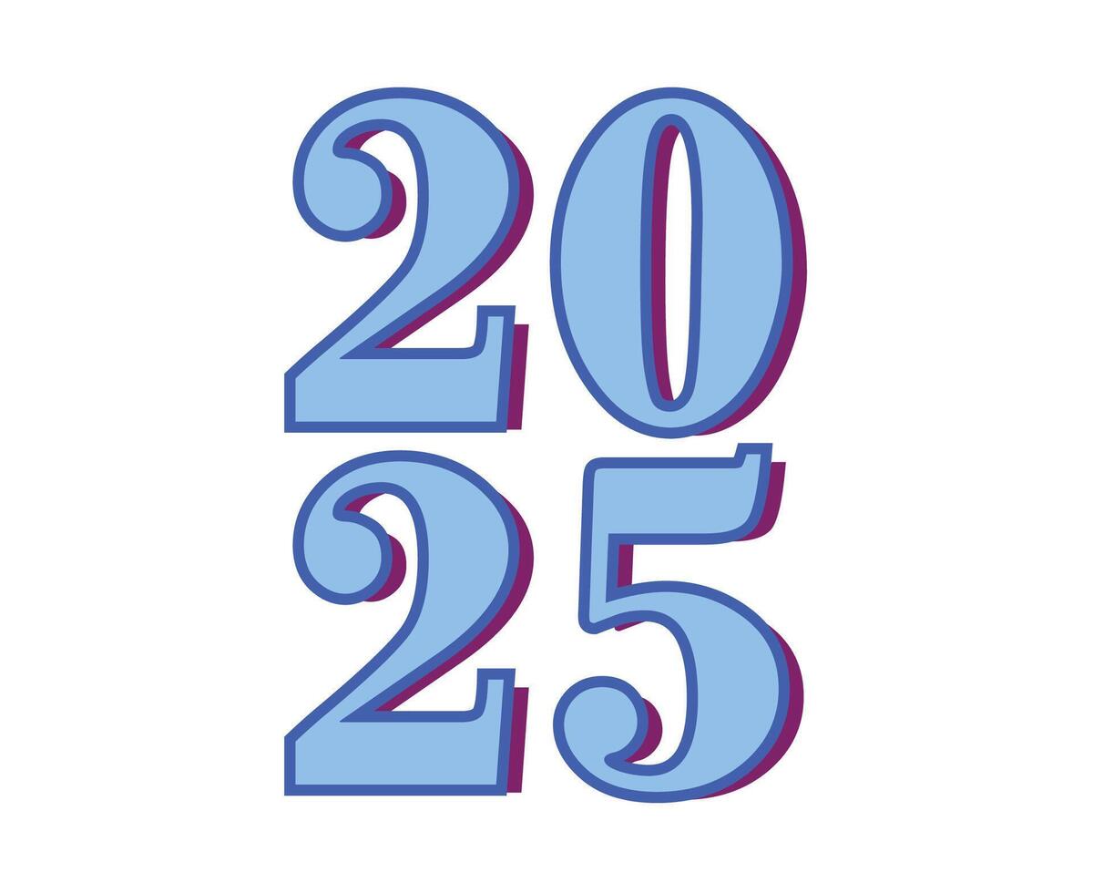 2025 Happy New Year Purple And Blue Design Elegant Abstract Illustration vector